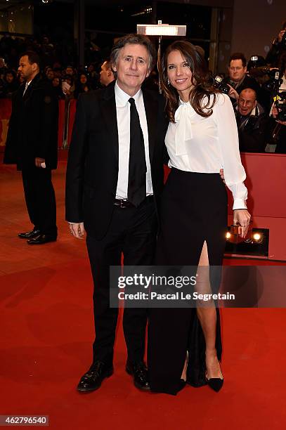 Gabriel Byrne and is wife Hannah Beth King attend the 'Nobody Wants the Night' premiere and Opening Ceremony of the 65th Berlinale International Film...