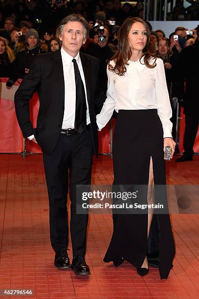 Gabriel Byrne and is wife Hannah Beth King attend the 'Nobody Wants the Night' premiere and Opening Ceremony of the 65th Berlinale International Film...