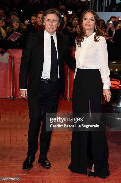 Gabriel Byrne and is wife Hannah Beth King attend the 'Nobody Wants the Night' premiere and Opening Ceremony of the 65th Berlinale International Film...