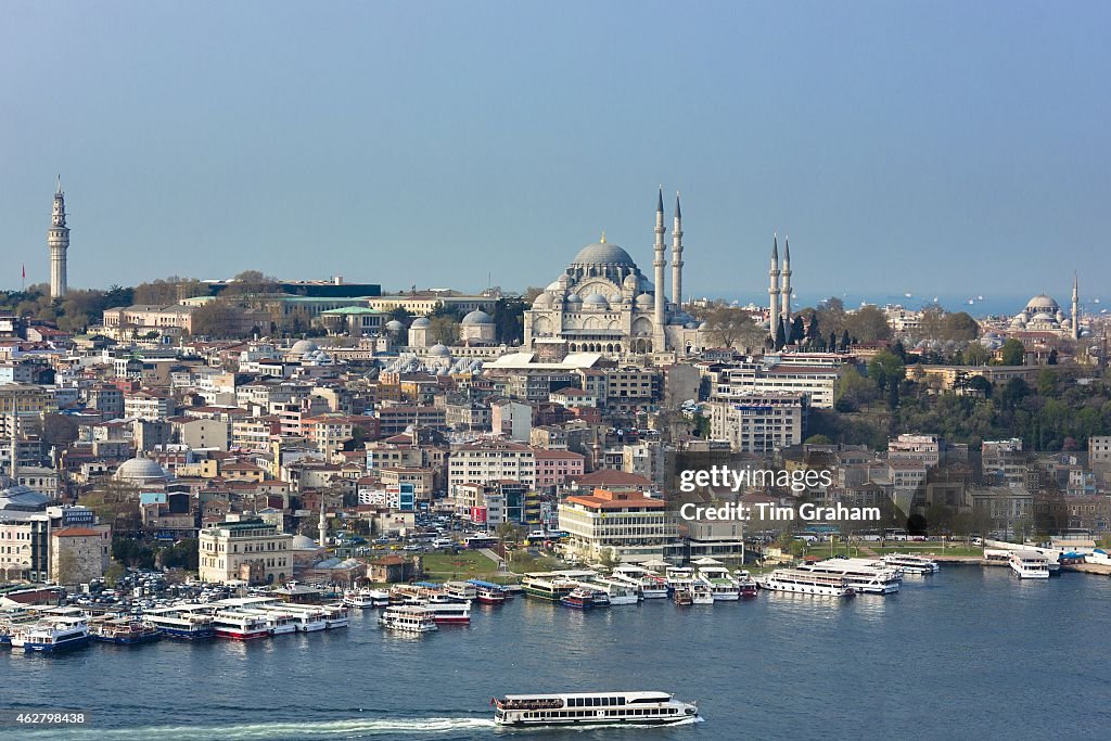 Blue Mosque and Bosphorus River, Istanbul, Turkey