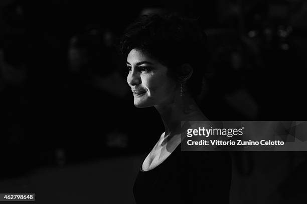 Actress Audrey Tautou attends the 'Nobody Wants the Night' Opening Night premiere during the 65th Berlinale International Film Festival at Berlinale...