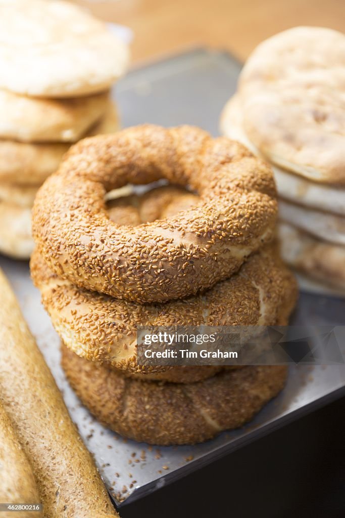 Simit Bread Machine Traditional bread simit Turkish sesame seed bread rings in food... News ...