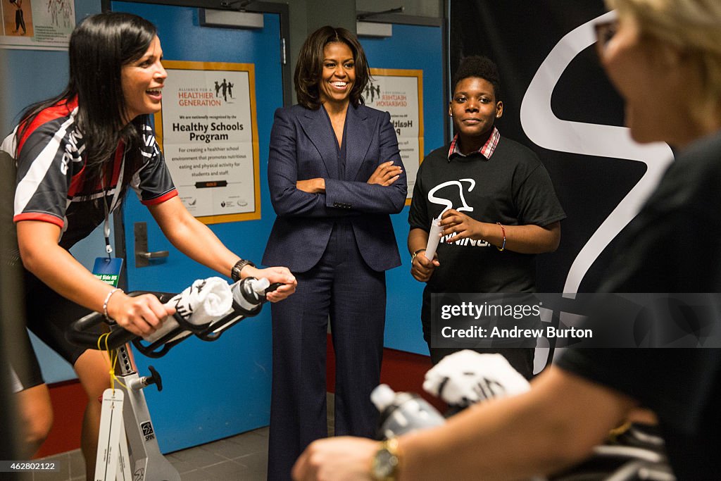 Michelle Obama Visits High School In NYC To Highlight Children's Health