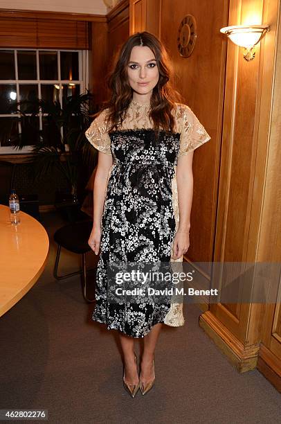 Keira Knightley attends an Oscar members screening of "The Imitation Game" at Twentieth Century Fox House on February 5, 2015 in London, England.