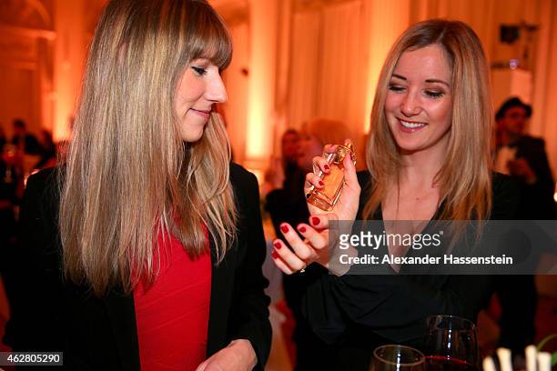 Guests enjoing the atmosphaere during the Salvatore Ferragamo Emozione Fragrance Launch event at Residenz on February 5, 2015 in Munich, Germany.