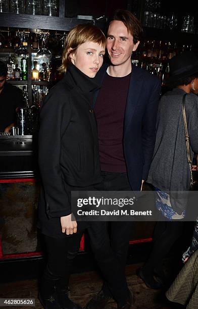 Edie Campbell and Otis Ferry attend the Oh My Love Pre-LFW Disco at The Scotch of St James on February 5, 2015 in London, England.