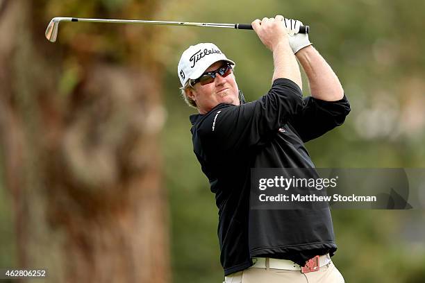 Brad Fritsch of Canada hits off the 7th tee during the first round of the Colombia Championship presented by Claro at the Country Club de Bogoto on...