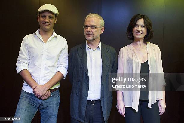 Actor Rodrigo de la Serna, director Daniele Luchetti and actress Mercedes Moran attend a photocall and press conference to announce the start of...