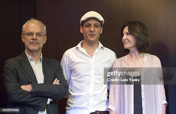 Actor Rodrigo de la Serna, director Daniele Luchetti and actress Mercedes Moran attend a photocall and press conference to announce the start of...