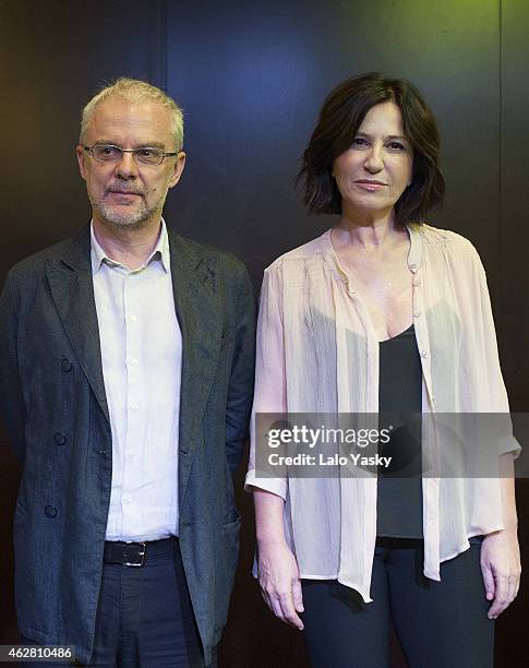 Director Daniele Luchetti and actress Mercedes Moran attend a photocall and press conference to announce the start of filming 'Call Me Francesco' at...