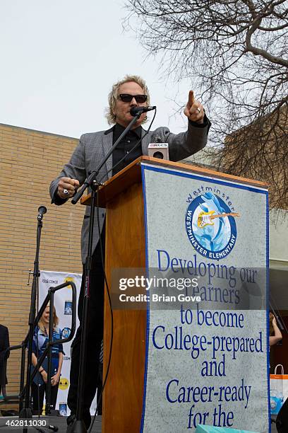 Matt Sorum attends the Adopt the Arts Ribbon-Cutting Ceremony at Westminster Elementary School on February 5, 2015 in Venice, California.