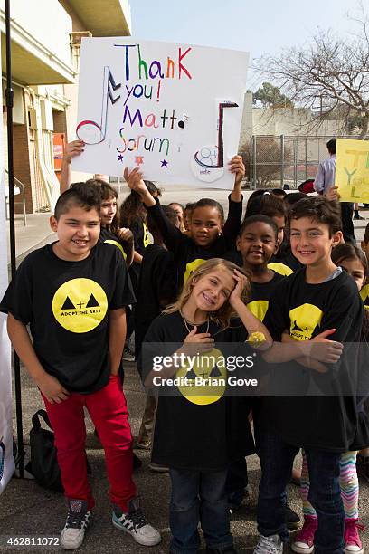 General atmosphere shot at the Adopt the Arts Ribbon-Cutting Ceremony at Westminster Elementary School on February 5, 2015 in Venice, California.