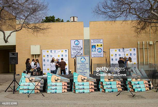 General atmosphere shot at the Adopt the Arts Ribbon-Cutting Ceremony at Westminster Elementary School on February 5, 2015 in Venice, California.