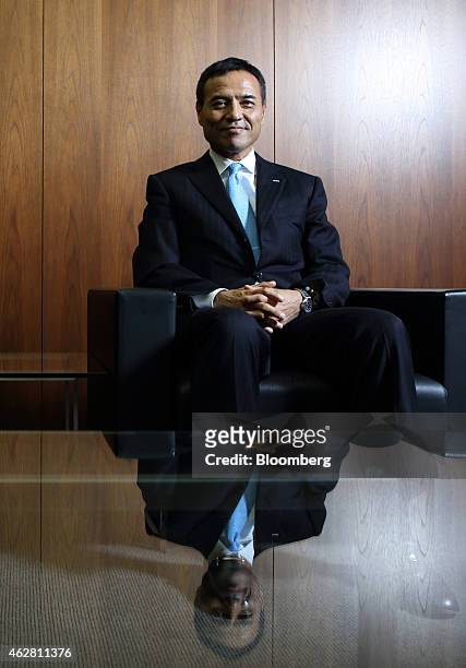 Takeshi Niinami, president of Suntory Holdings Ltd., poses for a photograph after an interview in Tokyo, Japan, on Thursday, Feb. 5, 2015. Suntory,...