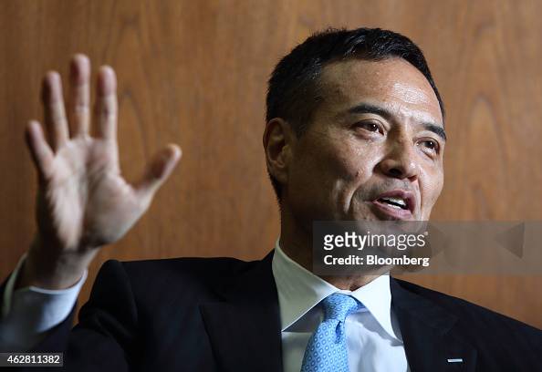 Takeshi Niinami, president of Suntory Holdings Ltd., gestures as he ...