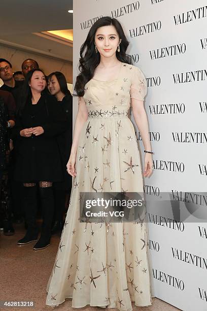 Actress Fan Bingbing attends the opening activity of Valentino flagship store on February 5, 2015 in Hongkong, China.