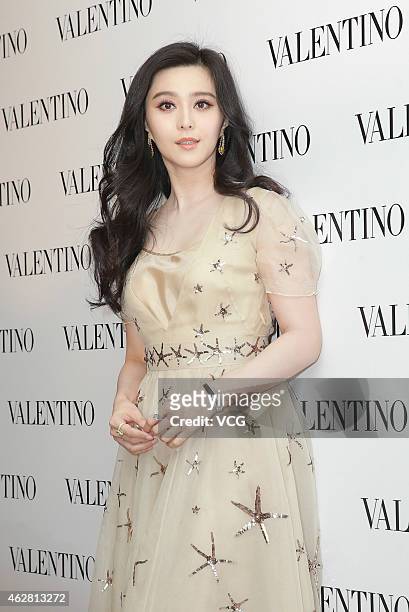 Actress Fan Bingbing attends the opening activity of Valentino flagship store on February 5, 2015 in Hong Kong, China.