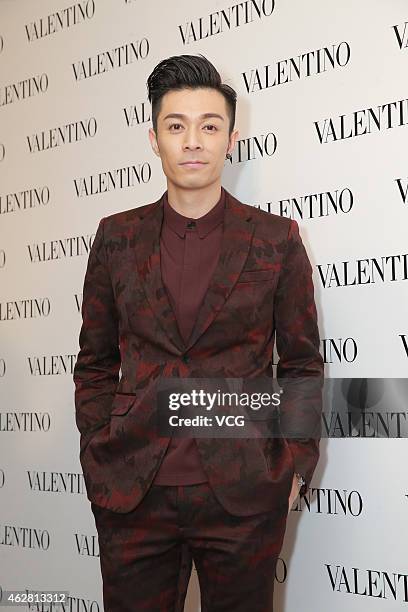 Singer and actor Chau Pak Ho attends the opening activity of Valentino flagship store on February 5, 2015 in Hong Kong, China.