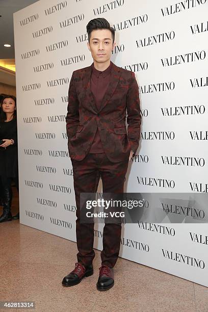 Singer and actor Chau Pak Ho attends the opening activity of Valentino flagship store on February 5, 2015 in Hong Kong, China.