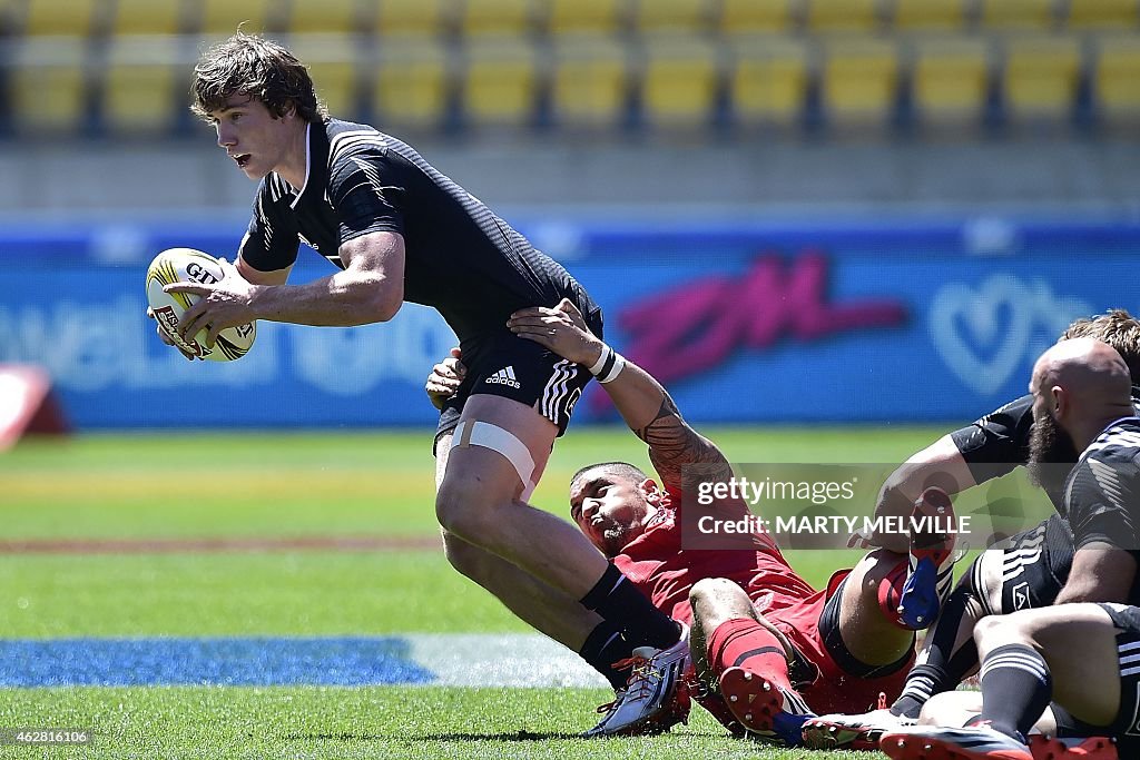 Sam Dickson Rugby New Zealand's Sam Dickson is tackled by Canada's Mike Fuailefau on ...