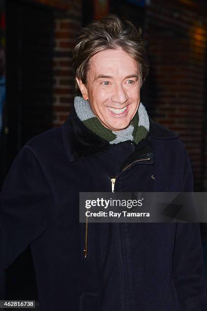 Actor Martin Short leaves the "Late Show With David Letterman" taping at the Ed Sullivan Theater on February 5, 2015 in New York City.