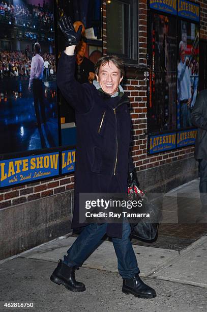 Actor Martin Short leaves the "Late Show With David Letterman" taping at the Ed Sullivan Theater on February 5, 2015 in New York City.
