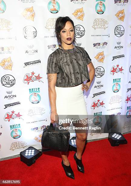 Personality Aneesa Ferreira attends MTV's "The Real World Ex-Plosion" Season Premiere Party at Bottomz Up Bar and Grill on January 14, 2014 in New...