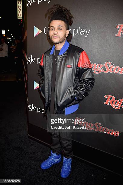 Grammy nominated recording artist The Weeknd attends Rolling Stone and Google Play event during Grammy Week at the El Rey Theatre on February 5, 2015...