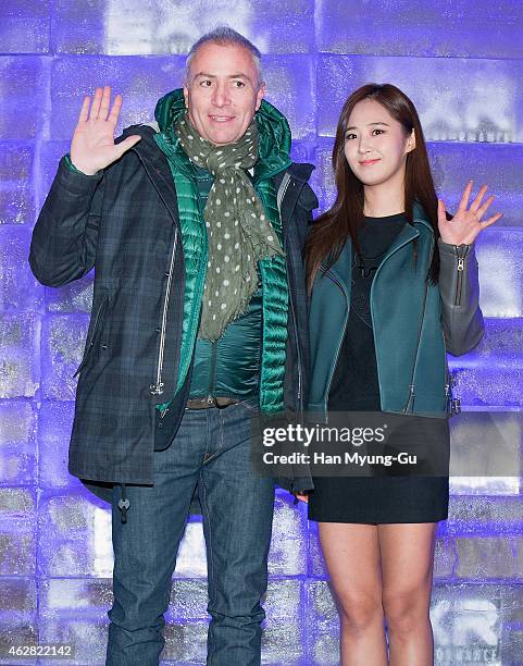Renato Montagner and Kwon Yu-Ri of South Korean girl group Girls' Generation attends the EXR Excelerate Night at The Raum on February 5, 2015 in...