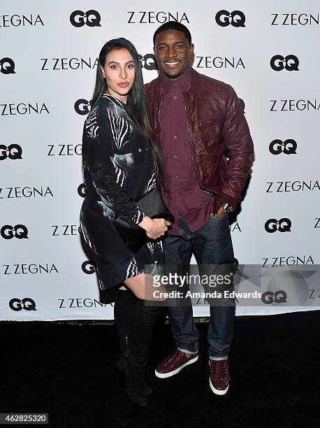 Player Reggie Bush and his wife Lilit Avagyan attend the Z Zegna & GQ celebration of the new Z Zegna hosted by Nick Jonas at Philymack, Inc. On...
