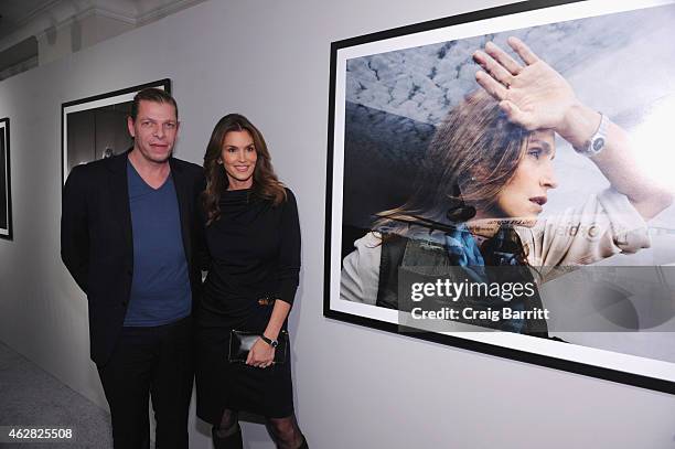 Photographer Alex Majoli, and model, OMEGA Brand Ambassador Cindy Crawford attend the screening of "The Hospital In The Sky" presented by OMEGA at...