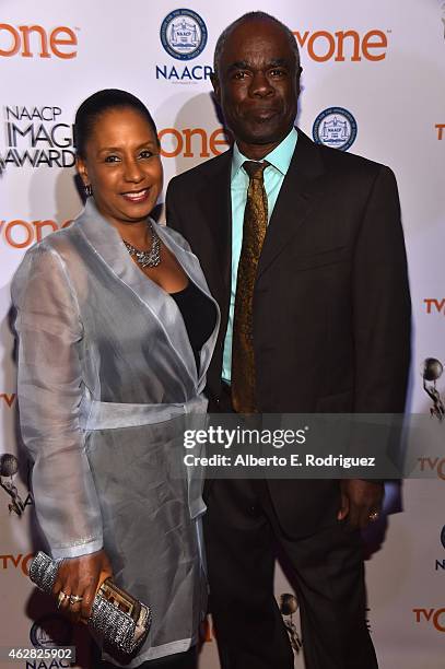 Jo-Ann Allen and actor Glynn Turman attends the 46th NAACP Image Awards Non-Televised Awards Ceremony at Pasadena Convention Center on February 5,...