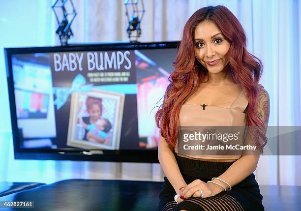 Nicole "Snooki" Polizzi Visits Music Choice's "You & A" at Music Choice on January 15, 2014 in New York City.