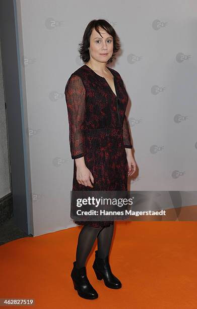 Actress Eva Loebau attends the premiere of the film 'Der Clan. Die Geschichte der Familie Wagner' at Gloria Palast on January 15, 2014 in Munich,...