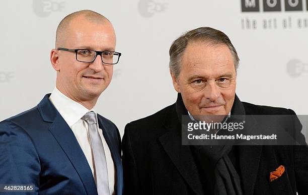 Thomas Hroch and Gero von Boehm attend the premiere of the film 'Der Clan. Die Geschichte der Familie Wagner' at Gloria Palast on January 15, 2014 in...