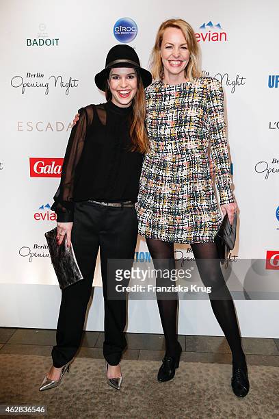 Perry Baumeister and Simone Hanselmann attend the 'Berlin Opening Night Of Gala & Ufa Fiction on February 05, 2015 in Berlin, Germany.