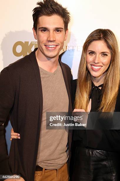 Tanner Novlan and Kayla Ewell attend the OK! 2015 Pre GRAMMY Party at Lure on February 5, 2015 in Hollywood, California.