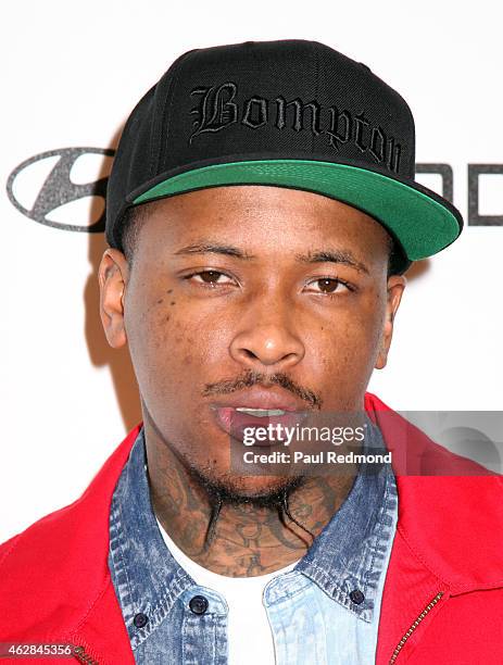 Recording artist YG attends the 2015 Billboard Power 100 Celebration at Bouchon on February 5, 2015 in Beverly Hills, California.