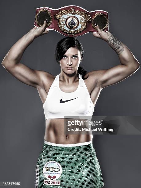 Middleweight boxer Christina Hammer is photographed on October 2, 2014 in Munich, Germany.
