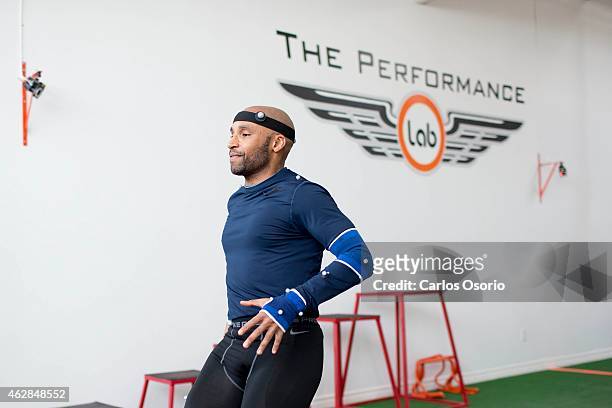 Toronto Star reporter Morgan Campbell testing out the 3D motion capture system at The Performance Lab in North York on February 2, 2015. Sports...