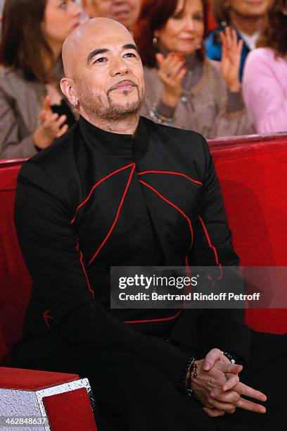Singer Pascal Obispo; he is one of those composers of 'Vieillir avec toi', the new album of main guest of the show, singer Florent Pagny; attends the...