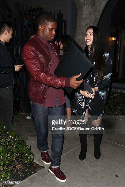 Reggie Bush and Lilit Avagyan at Craig's restaurant on February 05, 2015 in Los Angeles, California.