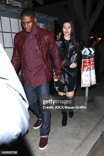 Reggie Bush and Lilit Avagyan at Craig's restaurant on February 05, 2015 in Los Angeles, California.