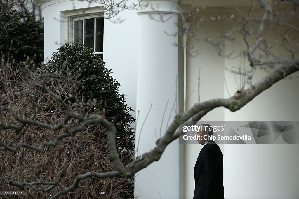 President Obama Departs White House For Indianapolis