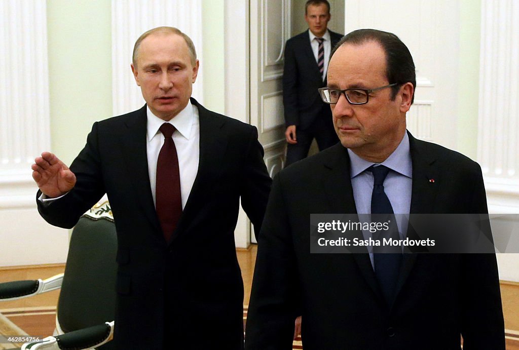 Angela Merkel And Francois Hollande Hold Ukraine Crisis Talks With Vladimir Putin