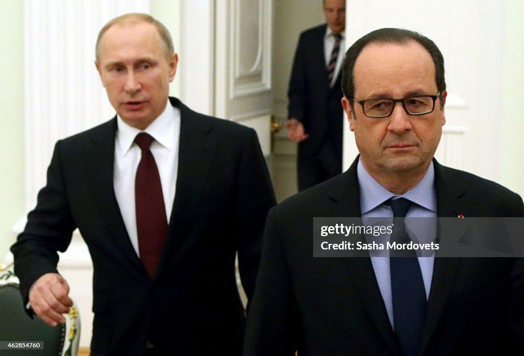 Angela Merkel And Francois Hollande Hold Ukraine Crisis Talks With Vladimir Putin