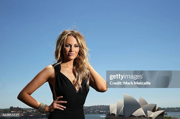 Australia Day Harbour Concert Series performer Samantha Jade poses at the launch of the 2014 Australia Day program on January 16, 2014 in Sydney,...