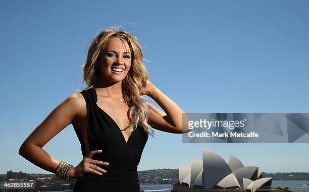 Australia Day Harbour Concert Series performer Samantha Jade poses at the launch of the 2014 Australia Day program on January 16, 2014 in Sydney,...
