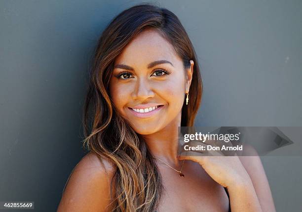 Australia Day Harbour Concert Series performer Jessica Mauboy poses at the launch of the 2014 Australia Day Program on January 16, 2014 in Sydney,...