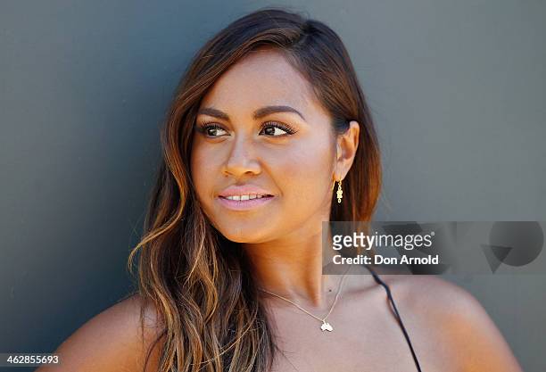 Australia Day Harbour Concert Series performer Jessica Mauboy poses at the launch of the 2014 Australia Day Program on January 16, 2014 in Sydney,...